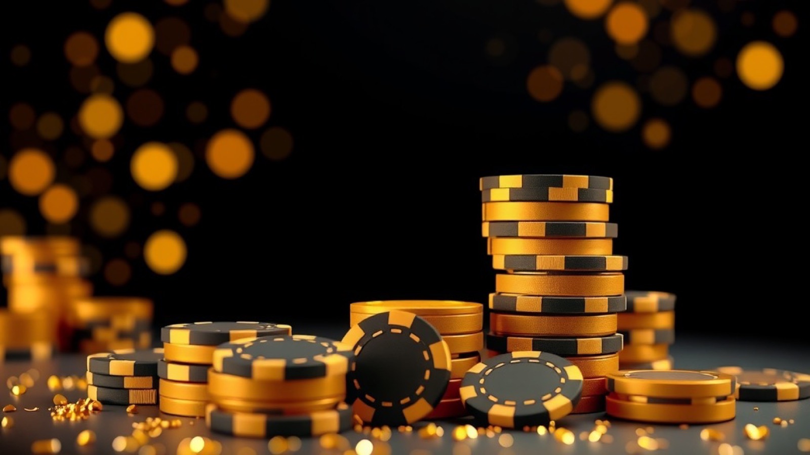 CT999 promotions with gold chips and cyan rim light on a dark casino floor